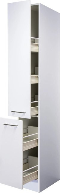 Flex-Well Apothekerschrank Vita Küchen-Hochschrank Weiß Matt B/H/T: 30 x 200 x 57 cm - Bild 1