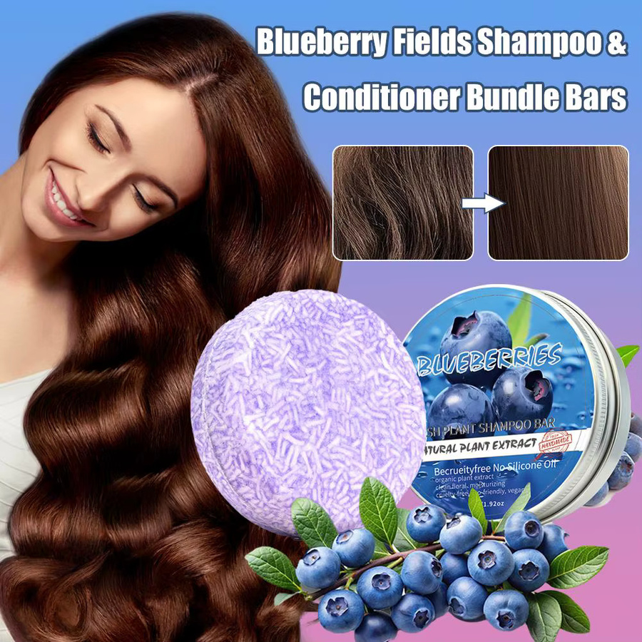 Blaubeer Shampoo & Conditioner Bar Set, Feines Haar, Unisex - Bild 6