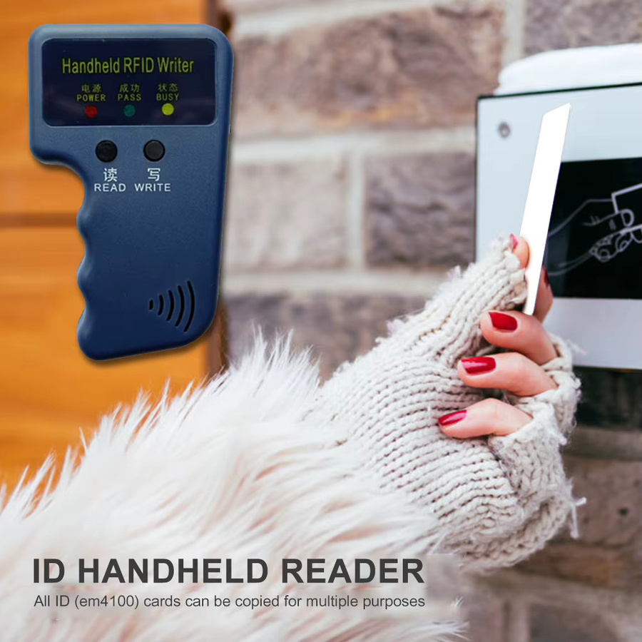 ALLOYSEED Handheld 125KHz RFID-Duplikator in Blau mit 5 Karten und 10 Schlüsselanhängern zum Kopieren, Schreiben und Programmieren von ID-Karten und Smart-Keys für die Zugangskontrolle - Bild 2