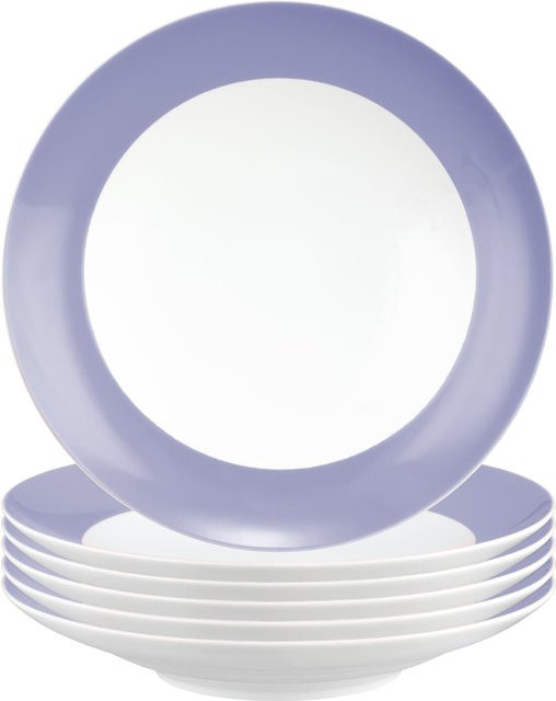 Seltmann Weiden Suppenteller Liberty Pure Colors Purple aus Steinzeug, 6er Set, Durchmesser: 23,5 cm - Bild 1