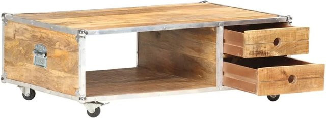 vidaXL Couchtisch aus massivem Mangoholz in Braun, B/T/H: 89 x 59 x 33 cm - Bild 1