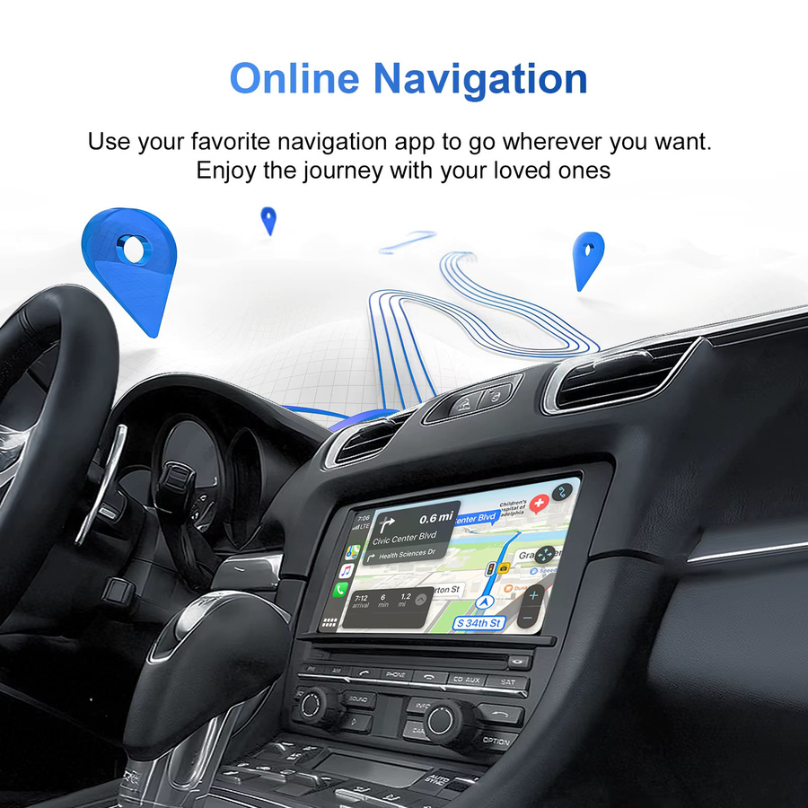 EzoneTronics Kabelloses CarPlay und Android Auto Nachrüstkit für Porsche 911 Cayenne Cayman Boxster Panamera 2012-2016, Farbe: Schwarz, für CDR 3.0/3.1 - Bild 3