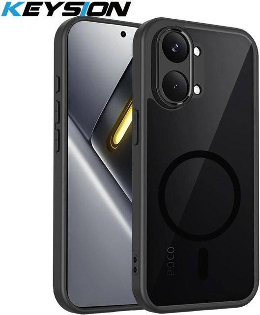 KEYSION Magnetische Handyhülle für Xiaomi POCO X8 Pro Max, Silikon und PC, Matt Transluzent, Stoßfest, Schwarz - Bild 1