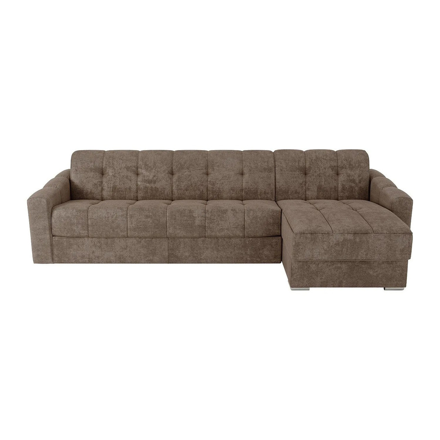 Vente-unique Schlafsofa Darielo in Taupe, modernes L-Shape Sofa mit Stoffbezug und Ausziehfunktion, Breite: 275 cm - Bild 2