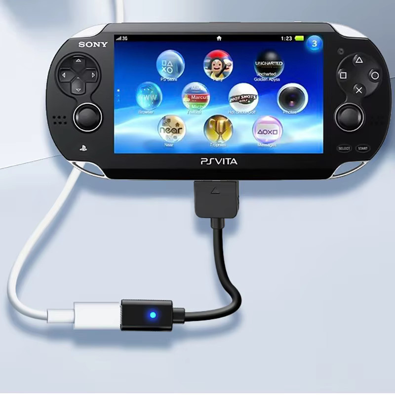 Sony USB-C Konverter Adapter für PlayStation Vita 1000 mit Anzeigelicht, Schwarz - Bild 4