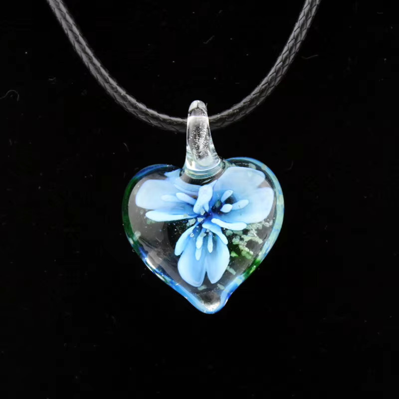 weyena Halskette, Glas, Herz, Blume, Bunt, Damen - Bild 3