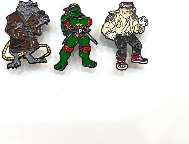 Warner Bros. Ninja Turtles, 3-teiliges Set, Metall-Emaille Anstecknadeln - Bild 1