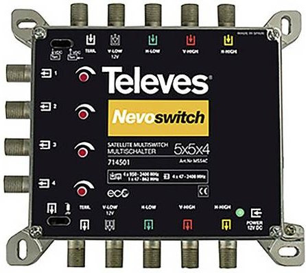 Televes MS54C SAT Multischalter 5 in 4 Schwarz - Bild 1