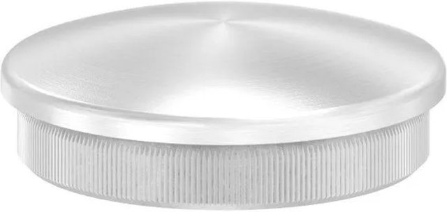 FeNau Einsteckkappe aus Edelstahl V2A für Rohr Ø 48,3 x 2,0 mm, Farbe: Silber, Leicht gewölbt - Bild 1