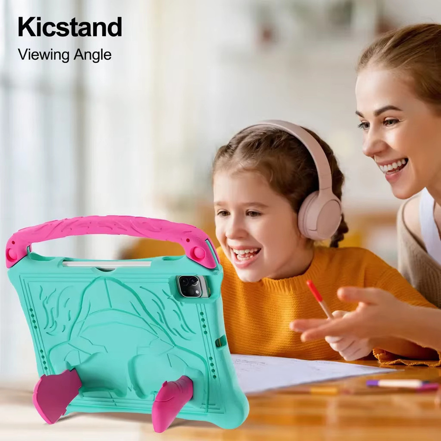 Stoßfeste Kinder-EVA-Tablet-Hülle mit Ständer für Apple iPad Air, Pro und Mini in Pink - Bild 3