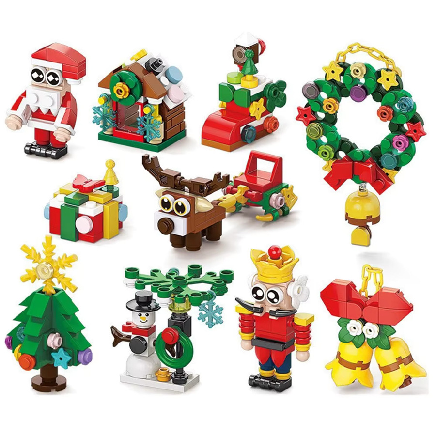 DBPALY Weihnachts Baustein Set mit Lebkuchenhaus, Santa Claus und Zug in Mehrfarbig - Bild 2