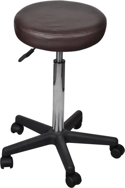 vidaXL Bürohocker Braun mit Rollen und Kunstleder-Bezug - Bild 1