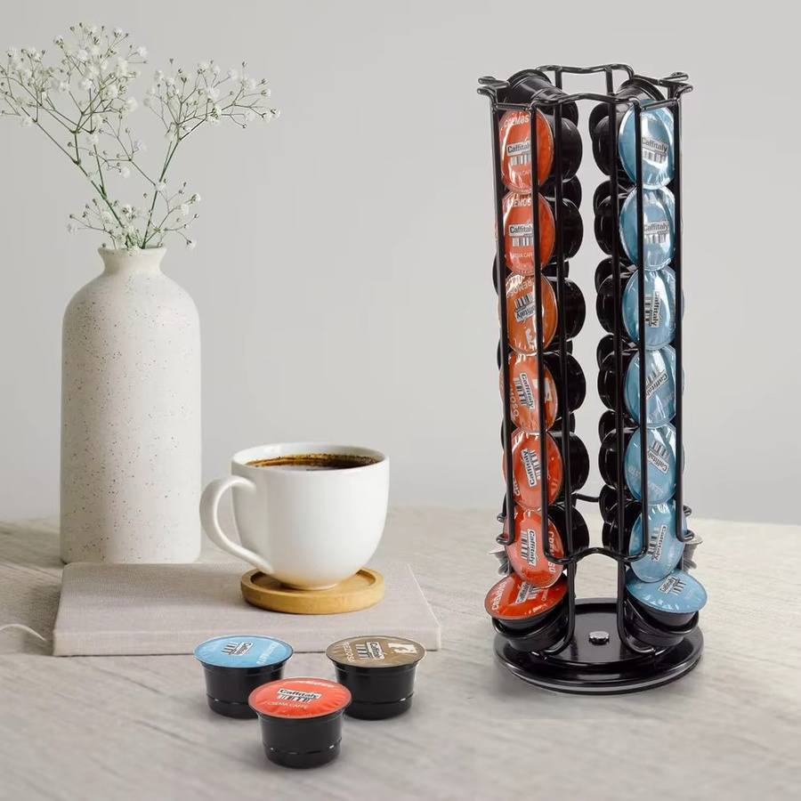 FEB.WIND Karussellhalter für Kaffeekapseln aus Metall, schwarz, rotierend, für 28 Kapseln, Höhe: 32,0 cm, Breite: 11,5 cm - Bild 5
