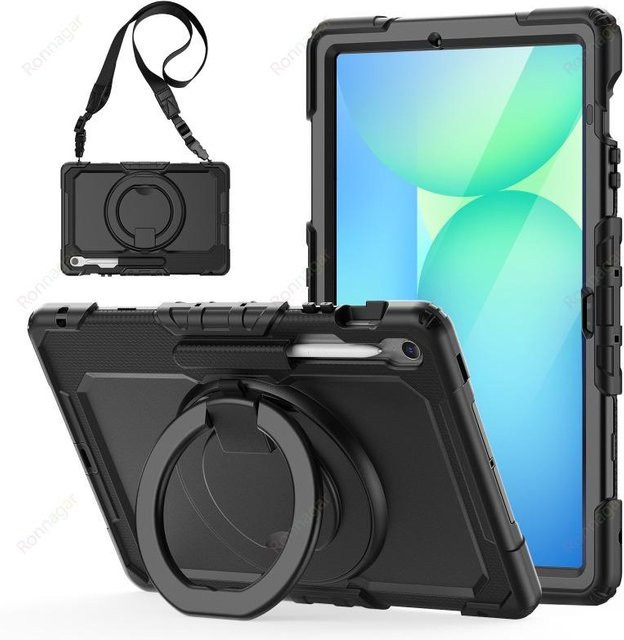 Samsung Galaxy Tab S10 FE+ 13,1 Zoll Hülle Heavy Armor Stoßfest Schutzhülle in Schwarz - Bild 1