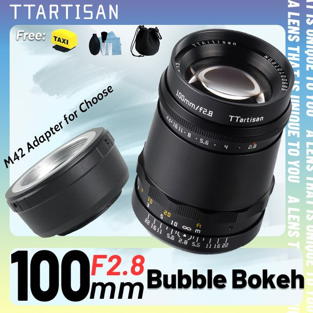 TTArtisan 100mm F2.8 Bubble Bokeh Objektiv Schwarz für Sony E Nikon Z Canon R Leica L Vollformat M42-Anschluss Manuelles Porträt-Objektiv - Bild 1
