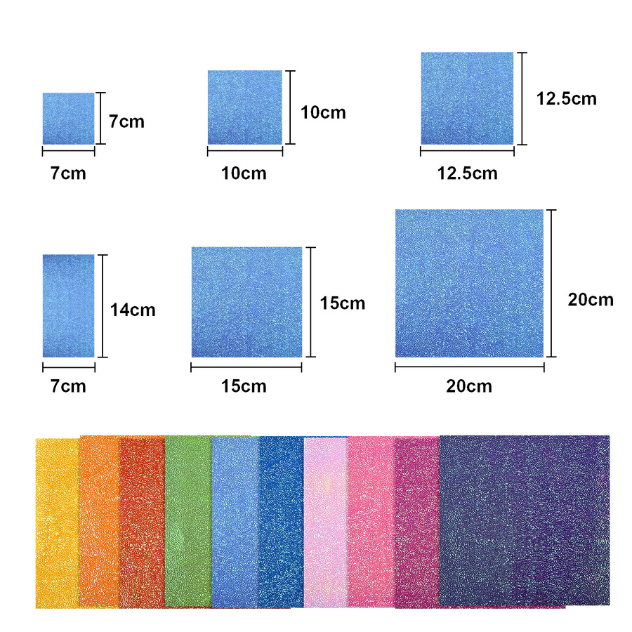 50-teiliges Set buntes Glitzer-Perlglanzpapier für Origami und DIY Scrapbooking, quadratisches Bastelpapier für Kinder in Multicolour - Bild 4