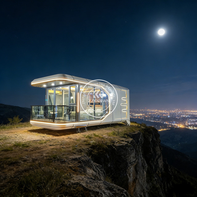 Modernes Apple Cabin House Kapselhotel in Rot und Weiß aus Verbundwerkstoff - Bild 1