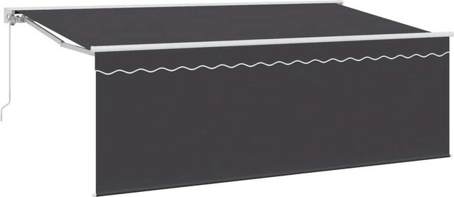 Einziehbare Markise vidaXL in Anthrazit aus Polyester und Aluminium, B: 400 cm, T: 200 cm, H: 165 cm - Bild 1
