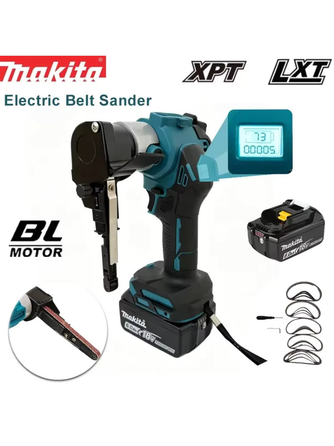 Makita Akku Mini-Bandschleifer LXT Bürstenlos in Petrol für Holz- und Metallbearbeitung - Bild 3