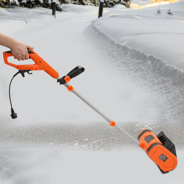 Elektrische Schneefräse in Orange mit 1800 W und 3500 U/min, kabelgebundene Schneekehrmaschine - Bild 1