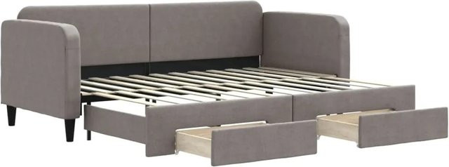 vidaXL Tagesbett ausziehbar mit Schubladen in Taupe, B/T/H: 200 x 80 x 75 cm - Bild 1