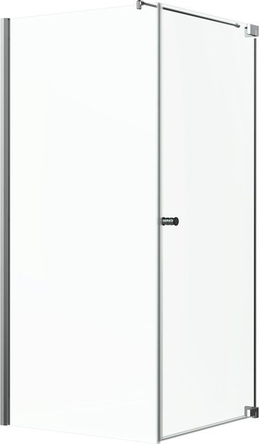 Eckdusche Brava Frame mit Drehtür und Wand in Chrom, Transparent, B/T/H: 90 x 80 x 200 cm - Bild 1