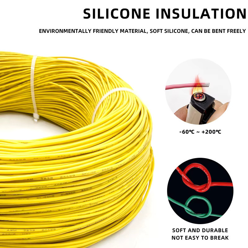 Flexibles UL3239 Silikonkautschuk-Kupferdraht Kabel in Orange und Multicolour, verzinnt und isoliert für DIY-Elektronik und LED-Beleuchtung - Bild 3