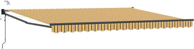vidaXL Elektrische Ausziehbare Markise mit Motor in Gelb und Grau, B: 5 m, T: 3 m - Bild 1