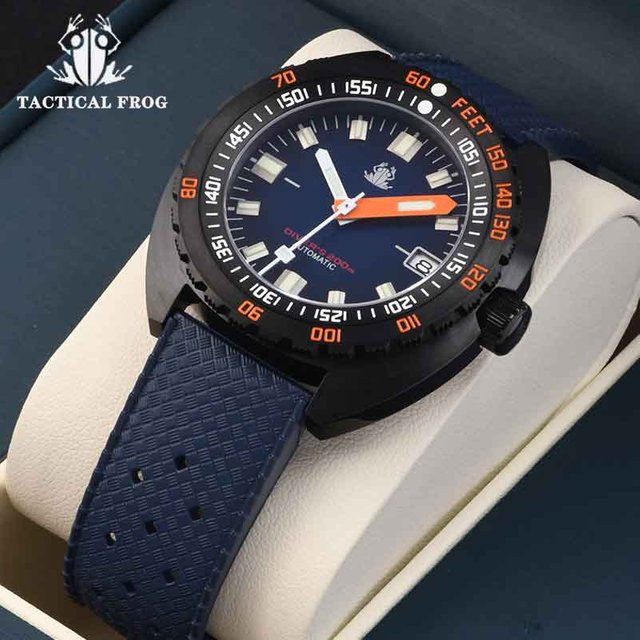 Tactical Frog Taucheruhr, Automatik, Saphirglas, 20 ATM, Herren, Blau - Bild 1