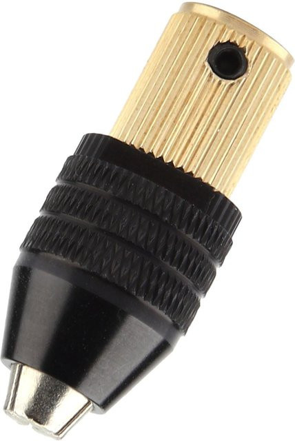 Neoglint Miniatur Selbstspannfutter für Elektrobohrer aus Messing in Gold, Spannbereich 0,3-3,4 mm (2,35 mm) - Bild 1