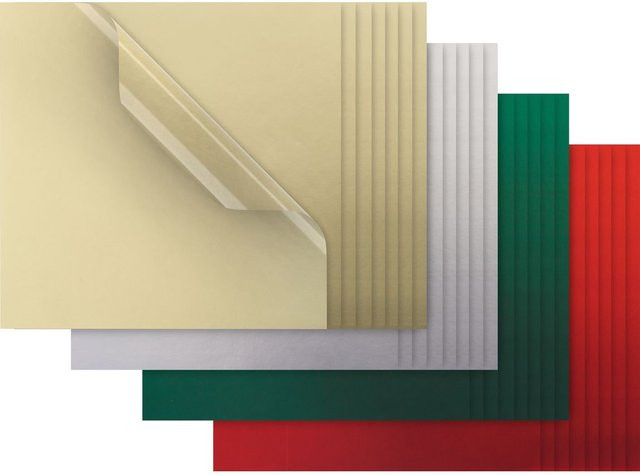Gebrüder Bertels Faltpapier Matt Metallic in Silber, Rot und Grün - Bild 1