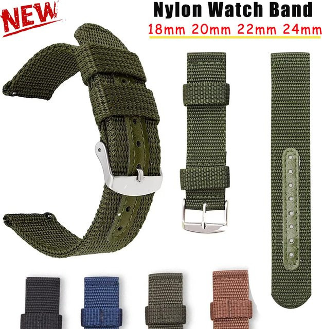 OAKCHARM Uhrenarmband Nylon Canvas, Green, Unisex - Bild 1