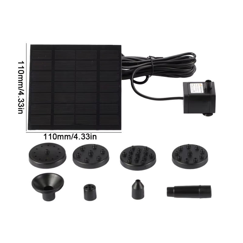 Alloet Solarbetriebene Brunnen-Wasserpumpe mit 6 Düsen und Solarpanel für Außenbereiche, 1,2 W - Bild 6