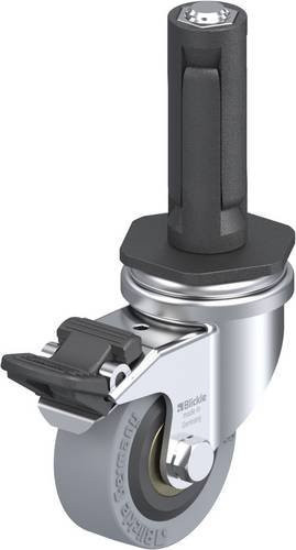 Blickle Lenkrolle LRA-VPA 50K-FI-ER02 mit Feststeller in Schwarz und Grau, Rad-Durchmesser: 50 mm, Tragfähigkeit: 40 kg - Bild 1