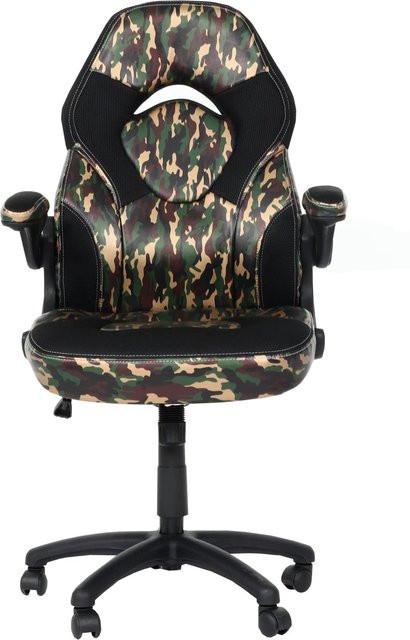 Proregal Gamingstuhl Ergonomischer Bürostuhl in Camouflage-Schwarz mit verstellbaren Armlehnen aus Kunstleder H x B x T: 116 x 62 x 57 cm - Bild 1
