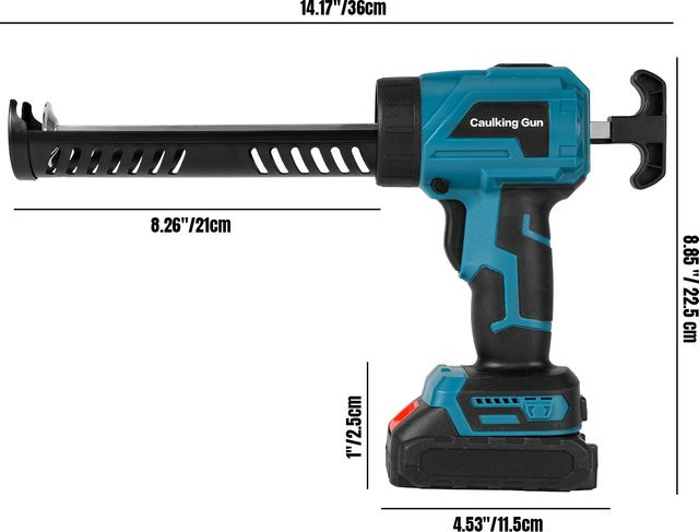 WUIETI 4-Gang-Akku-Dichtungspistole in Blau mit 300 kg Schubkraft, kompatibel mit Makita 18-V-Akkus, elektrische Dichtungsklebstoffspender für Türen und Fenster - Bild 1