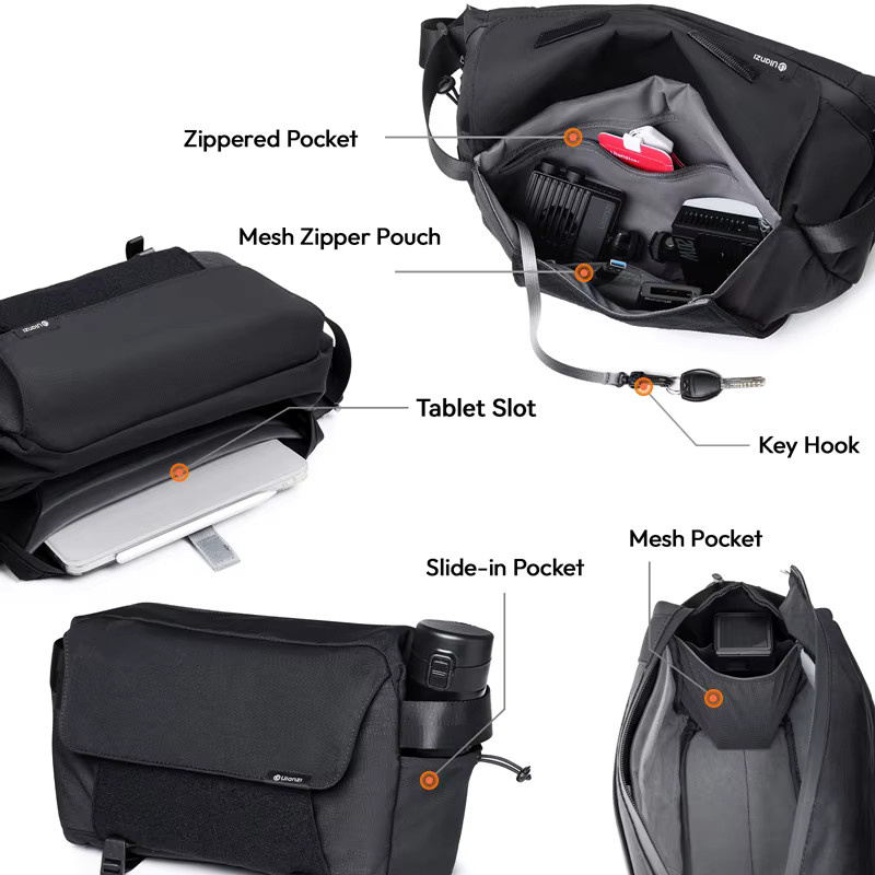 Ulanzi BP11 Kamera-Umhängetasche in Schwarz mit 9 l Volumen für Canon, Nikon, Sony und DJI-Drohnen - Bild 5