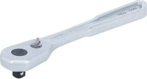BGS Umschaltknarre 72085 extra flach feinverzahnt mit 1/4 Zoll Außenvierkant 6,3 mm in Silber - Bild 1