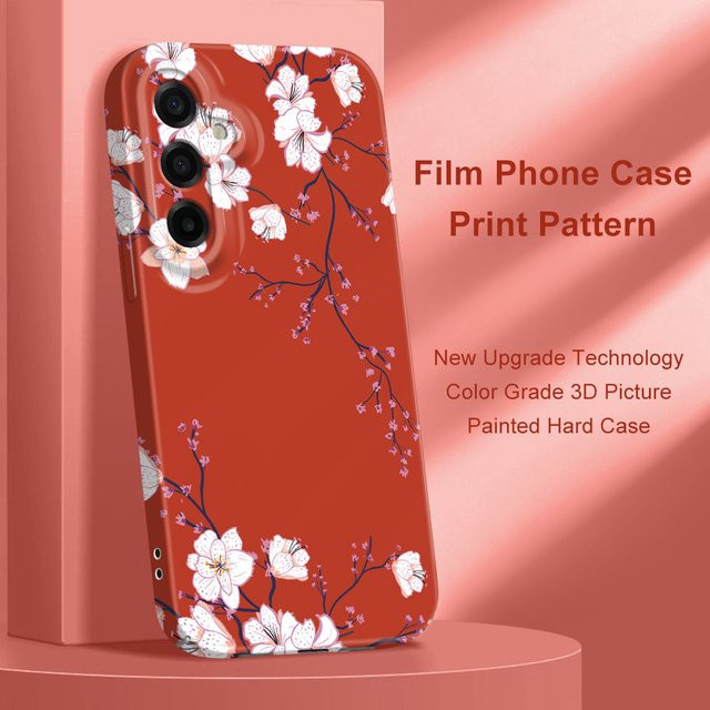 Handyhülle mit buntem Pflaumenblüten-Design für Samsung Galaxy A57 A37 A17 A56 A36 A26 A16 A06 A55 A35 A25 A15 A05 4G 5G Hardcover in Multicolor - Bild 1