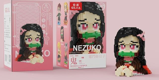Demon Slayer Anime Kamado Tanjiro Nezuko Mikrobausteine Figuren Set - Bild 1