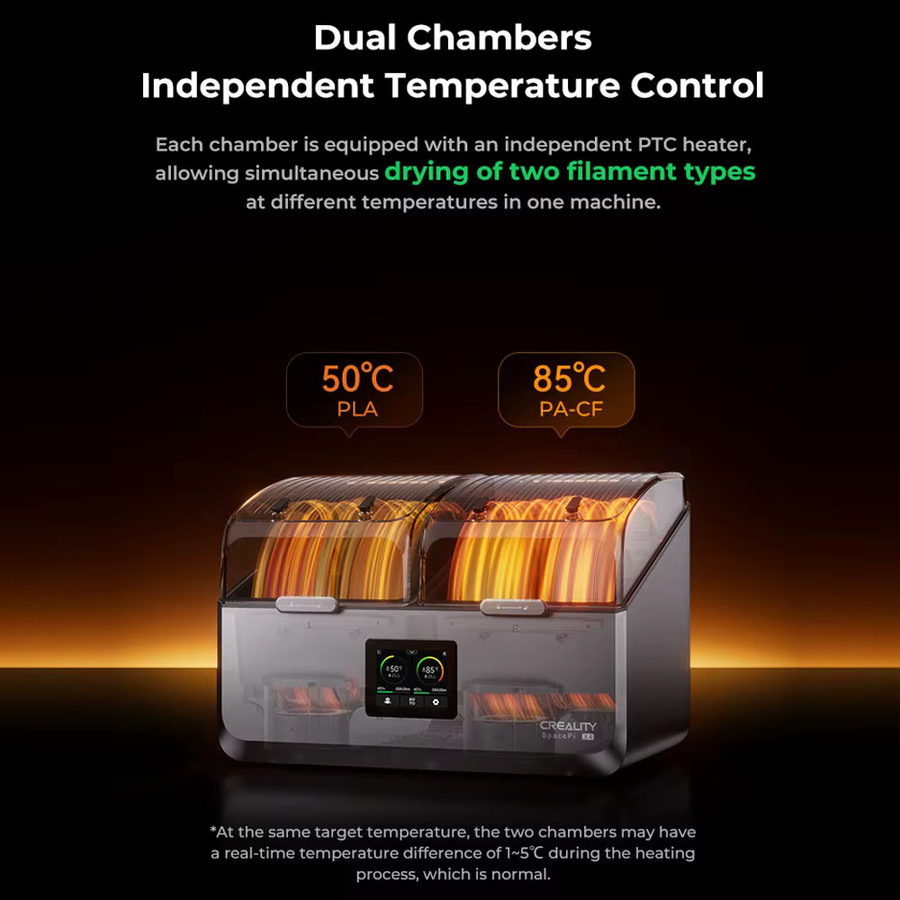 Creality Space Pi X4 Filament-Trockner mit zwei unabhängigen Heizkammern und aktiver Entfeuchtung für FDM-3D-Drucker - Bild 2