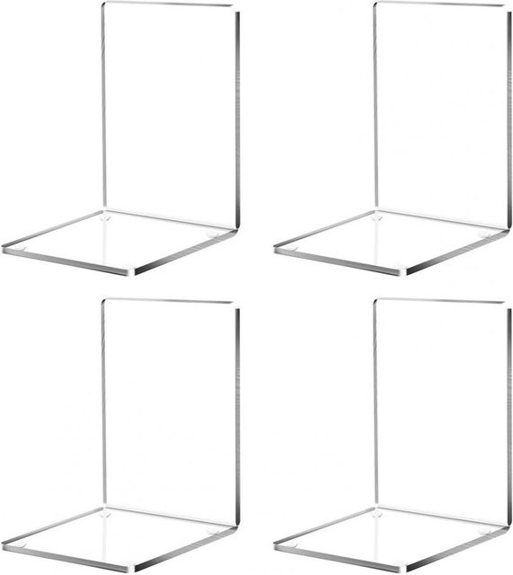 Walk Vogue Set aus 4 Acryl Buchstützen in Transparent als dekorativer Buchhalter und Organizer für Bücher und Videospiele - Bild 1