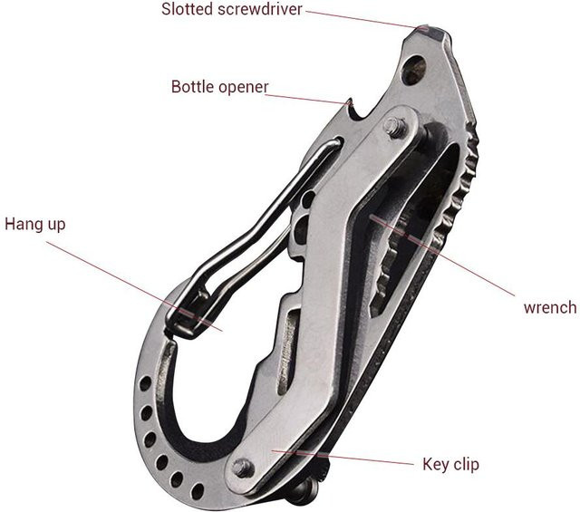 Neoglint Schlüsselanhänger Karabiner, Edelstahl, gray, Unisex - Bild 1