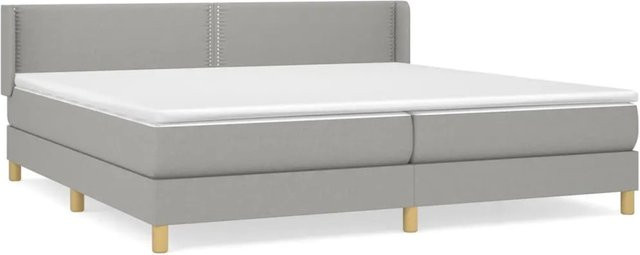 vidaXL Boxspringbett Hybrid mit Matratze und Taschenfederkern in Hellgrau, B/T/H: 200 x 200 x 78 cm - Bild 1