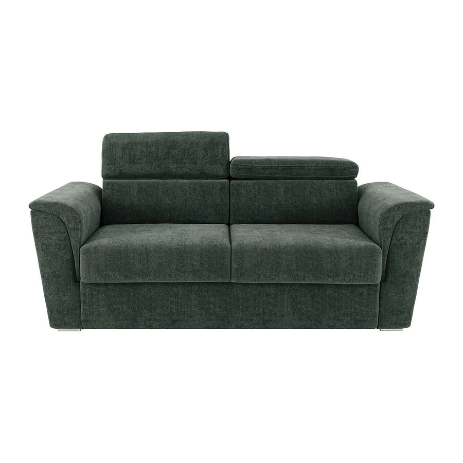Vente-unique Schlafsofa Rizora in Grün mit verstellbarer Kopfstütze und Stoffbezug, Breite: 230 cm - Bild 2