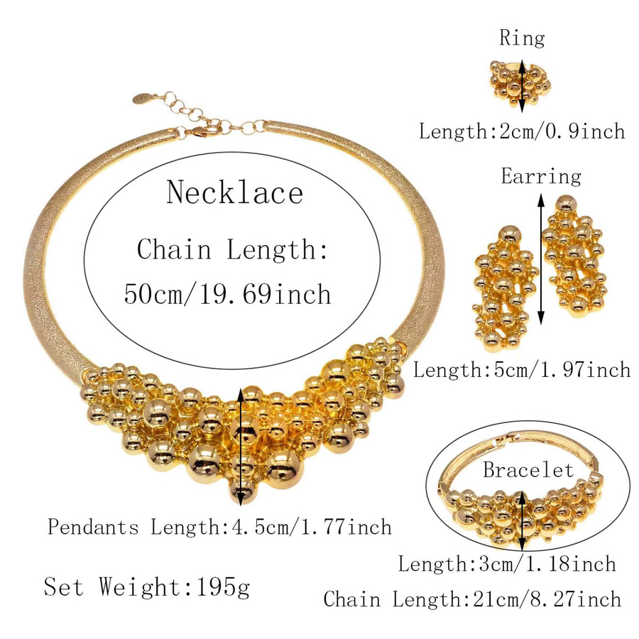 SYHOL Schmuck-Set, Gold, Damen, Hochzeit - Bild 2