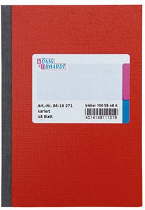 König & Ebhardt Kladde Notizbuch kariert in Rot mit 48 Blatt DIN A6 Hardcover - Bild 1