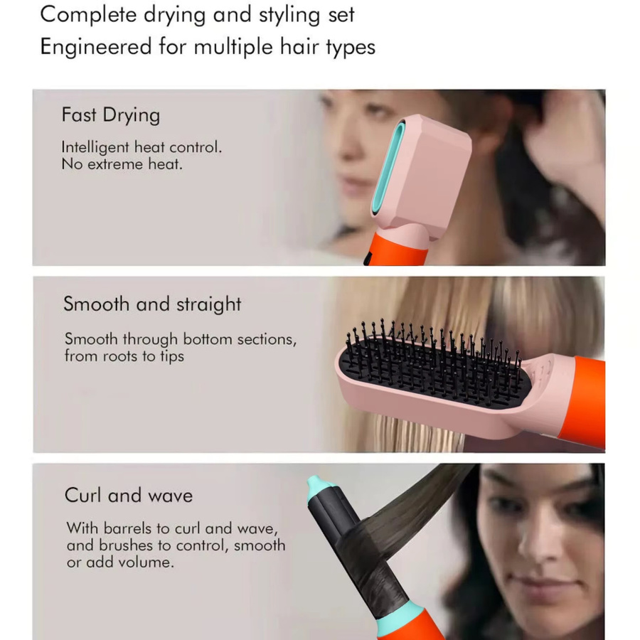 umar 6-in-1 Haarstyler, Heißluftbürste, Unisex - Bild 4