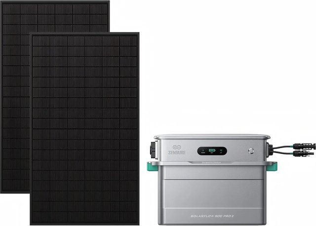 Zendure SuperCharged SolarFlow 800 Pro 2 Photovoltaikanlage Komplettset in Schwarz und Grau mit 910W Leistung - Bild 1