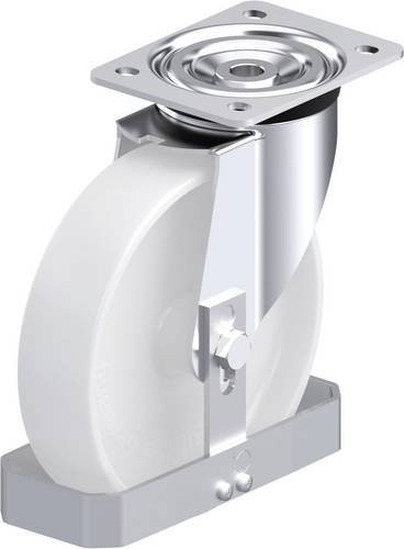 Blickle L-PO 200G-FS Stahlblech-Lenkrolle in Weiß mit 200 mm Rad-Durchmesser und einer Tragfähigkeit von 400 kg - Bild 1